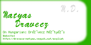 matyas dravecz business card